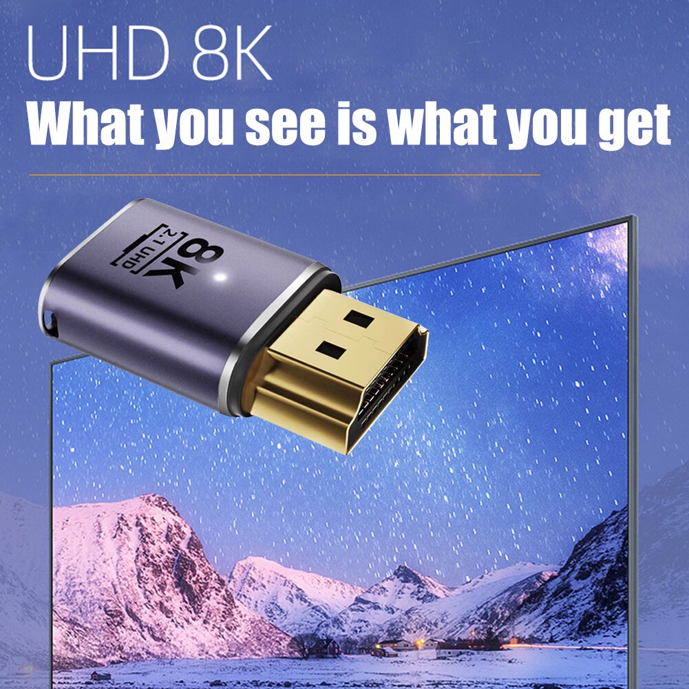 Bộ Chuyển Đổi Nối Dài Hướng Góc Trái Phải Lên Xướng Cáp HDMI 8K 60Hz 2.1 Đầu Đực Sang Cái  48Gbps Hỗ Trợ 4K 120Hz