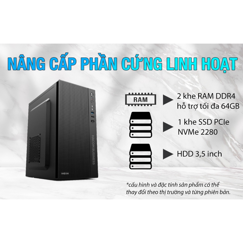 PC HACOM BUSINESS MINI V2 (i5 11400/H510/8GB RAM/256GB SSD) - PC cấu hình cao giá văn phòng