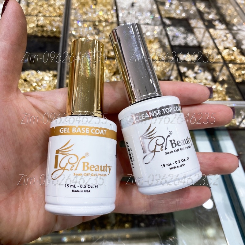 Base top Igel nhập khẩu Mỹ chính hãng (15ml) - Sơn gel liên kết và top phủ bóng cao cấp tiêu chuẩn USA