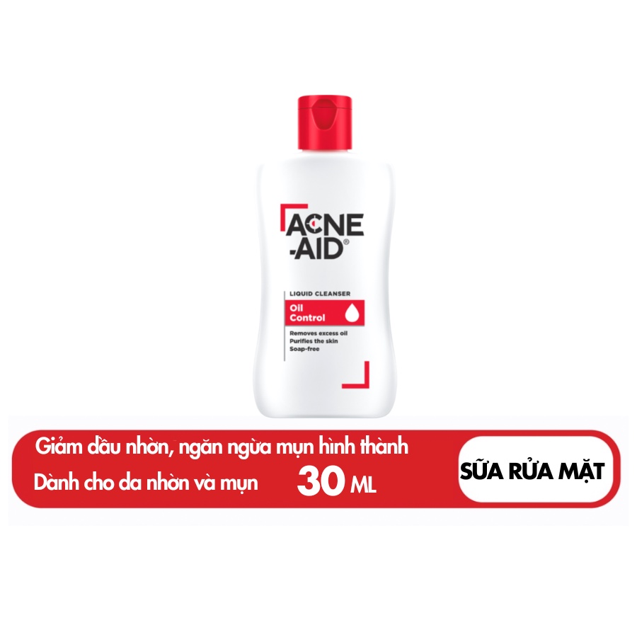 (Hàng quà tặng không bán) Sữa rửa mặt Acne-Aid liquid cleanser 30ML