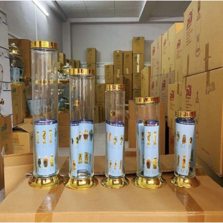 Bình thủy tinh ngâm sâm nấm linh chi