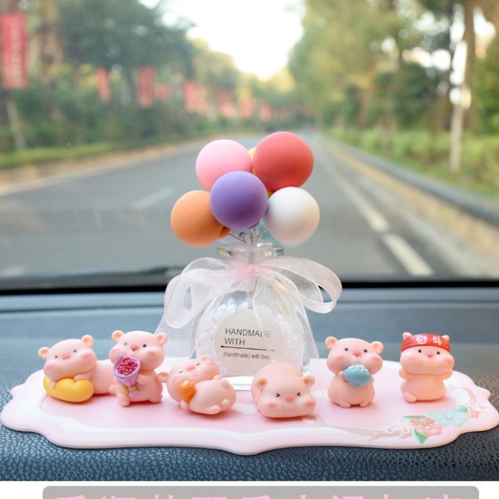 Phụ Kiện Trang Trí Oto Bàn Làm Việc Set 6 Chú Heo Mập Đáng Yêu - Đồ Decor Ô Tô Phòng Ngủ Bàn Học Hitechcar Giá Rẻ
