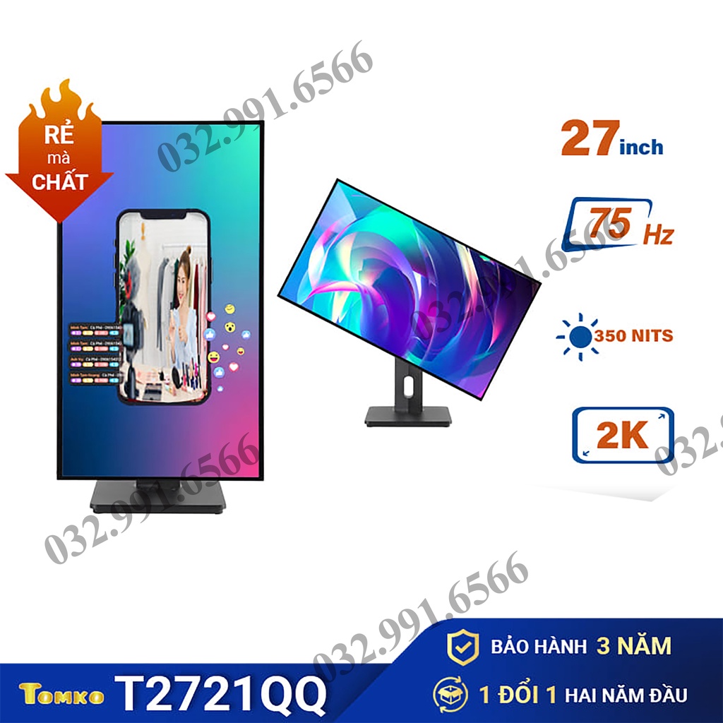 Màn Hình Máy Tính 27 inch, Màn Hình Gaming T2721QQ 27 Inch – Tấm nền IPS Tần số quét 75HZ- Màn Hình Giá Rẻ - Hàng chính