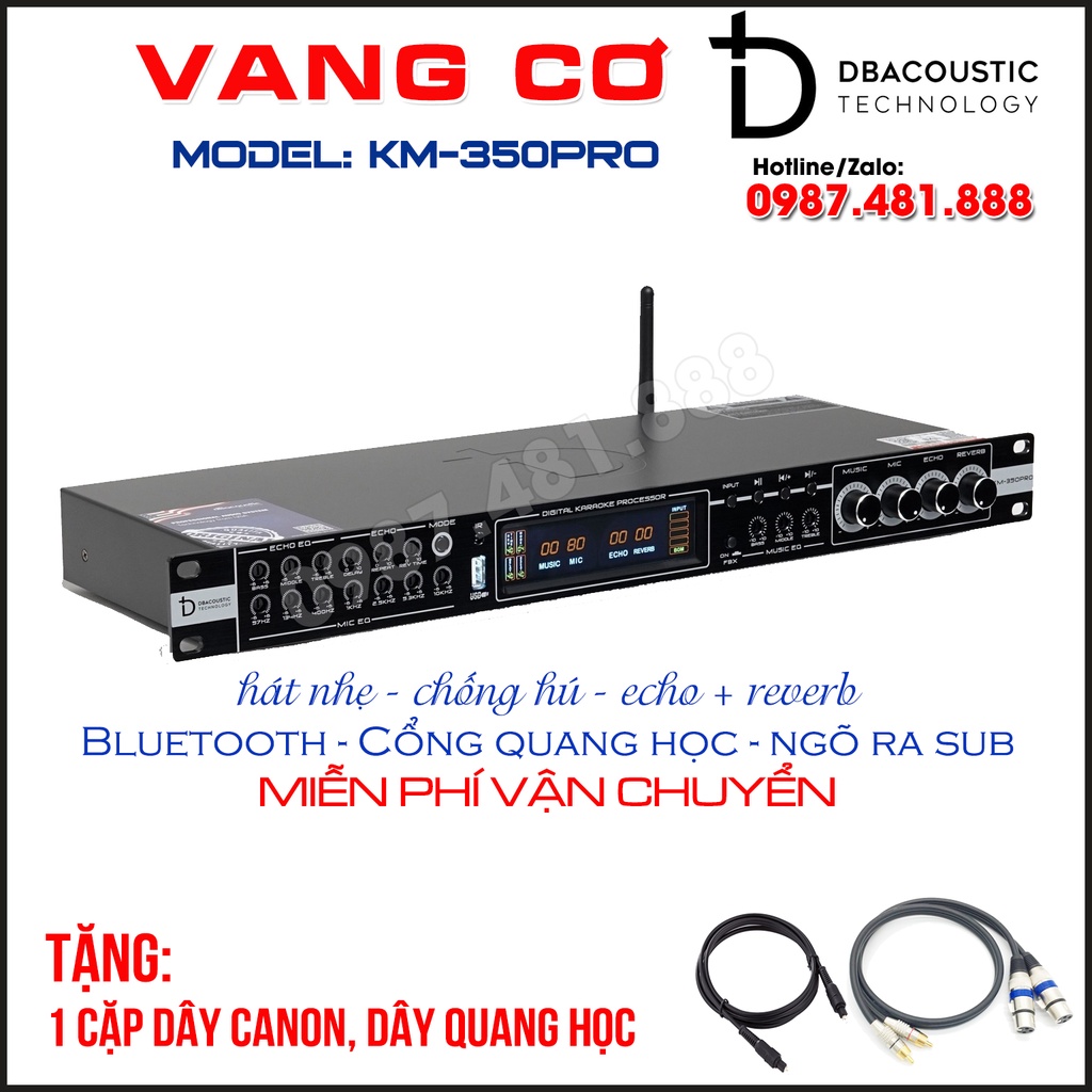 Vang cơ cao cấp DB ACOUSTIC KM 350PRO - Tặng cặp dây Canon, dây quang học - Hàng chính hãng