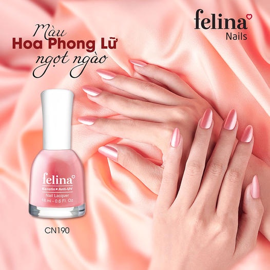 Sơn Móng Tay Felina Nail 18ml, Màu Hoa Phong Lữ, Màu Thời Trang, Bền Màu