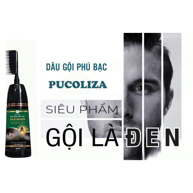 Dầu gội phủ bạc Pucoliza/Hamiko - 3 màu: Nâu hạt dẻ, Nâu đen, Đen