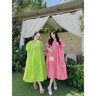 Váy suông thô mềm cổ hoa (100% hàng QC)