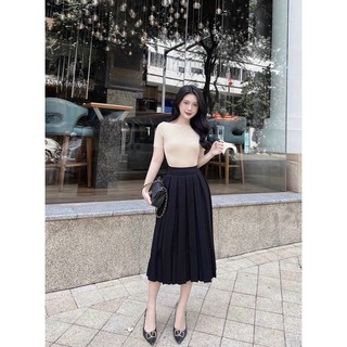 chân váy xếp ly to dài 66cm