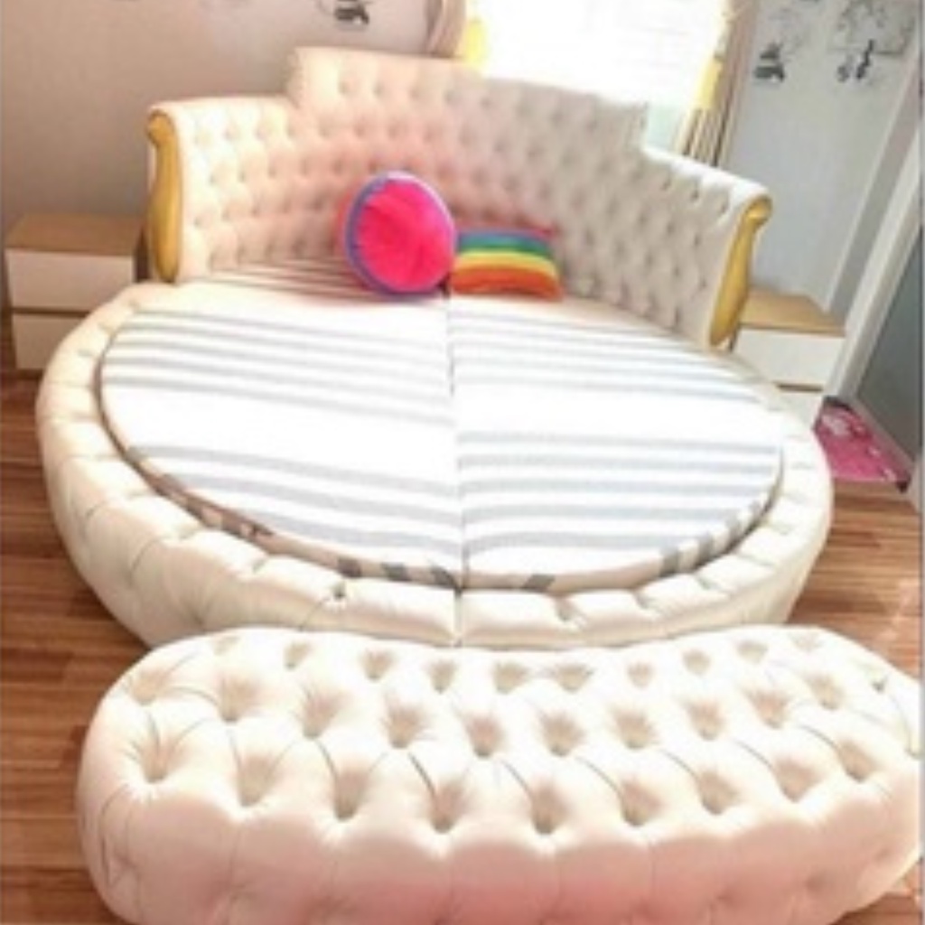 Giường ngủ tròn bọc nệm MINHUY, Giường tròn thiết kế hoàng gia phong cách Châu Âu sang trọng và hiện đại khung gỗ bh 1 n | BigBuy360 - bigbuy360.vn