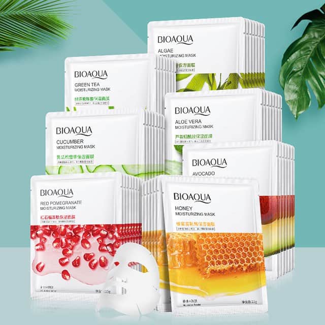 Combo 10 miếng mặt nạ Bioaqua 8 vị trái cây giúp dưỡng trắng cấp ẩm giảm mụn mịn da Nội Địa Trung