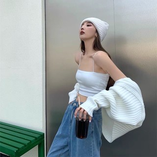 • 𝐓𝐀𝐍𝐈-𝐈 • Áo 2 dây chất thun co giãn tông màu basic dễ phối đồ