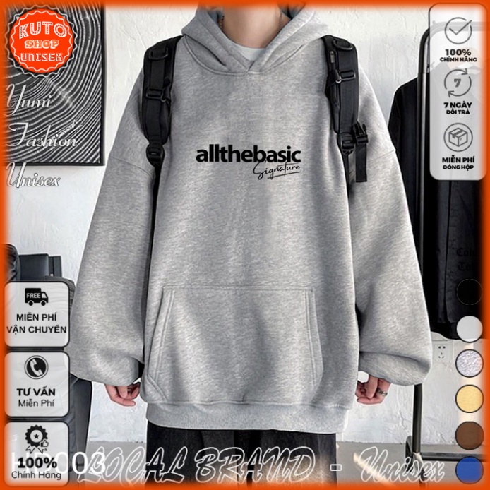 Áo Hoodie AllTheBasic Local Brand Unisex Ullzang nỉ bông cao cấp dày - Áo Khoác Nỉ Form Rộng