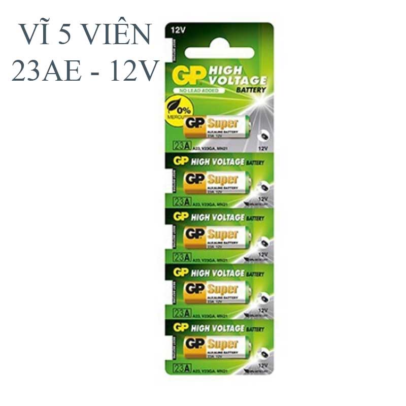 Vĩ 5 Viên Pin 12V 23A-27A GP SUPER Dung Lượng Cao