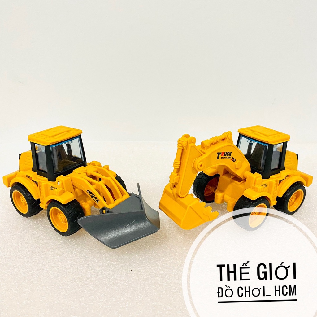 [TRỢ GIÁ- CHẠY CÓT] Đồ chơi trẻ em xe công trình kéo cót chạy rất mạnh dành cho bé thích mô hình xe xúc xe ủi xe cẩu