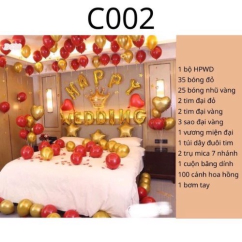 Sét Bóng Trang Trí Phòng Cưới, Bóng Bay Trang Trí Phòng Cưới