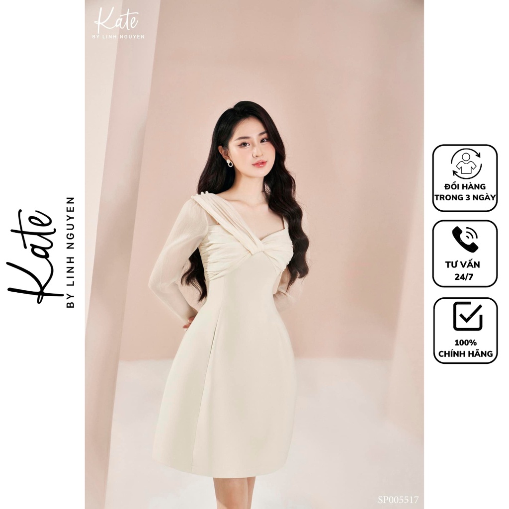 Váy cúp ngực phối tơ vặn 5517 thời trang thiết kế Kate by Linh Nguyen