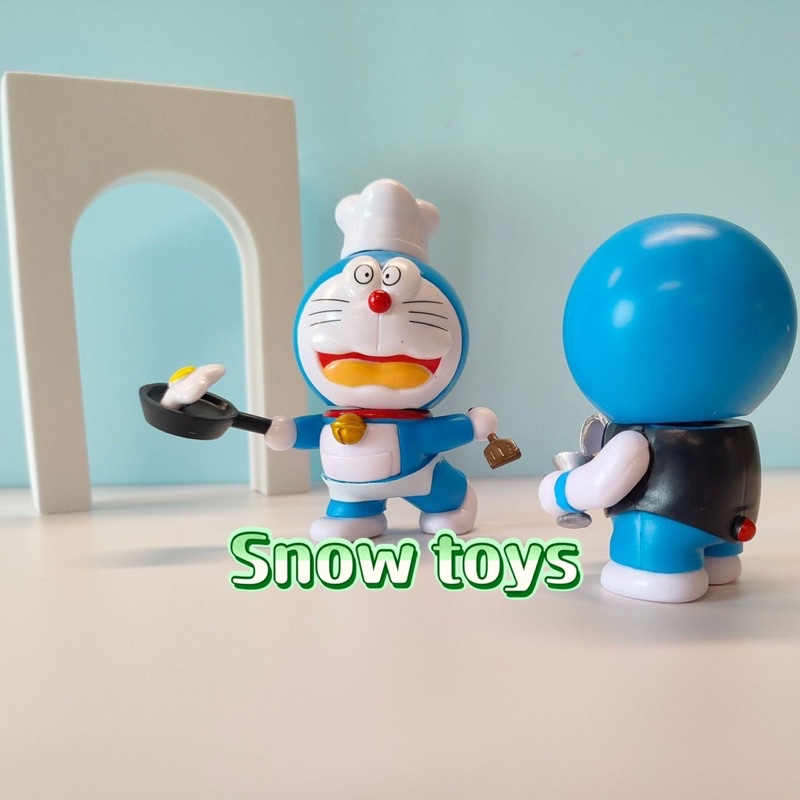 Mô hình Doraemon - đồ chơi bé Mon Mèo Ú doremon dễ thương hướng nghiệp đầu bếp bartender phù thủy cử tạ họa sĩ cứu hộ