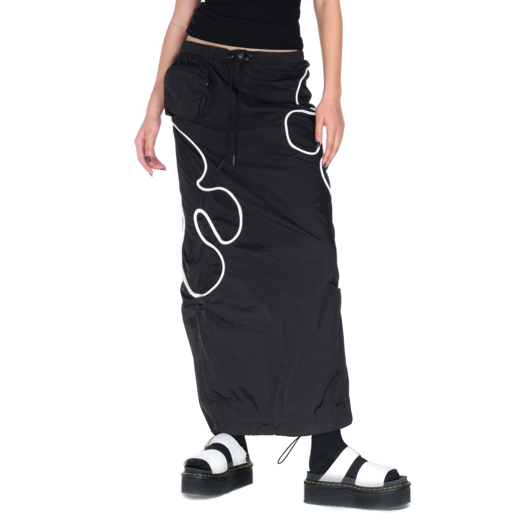 Chân váy dù đen HB