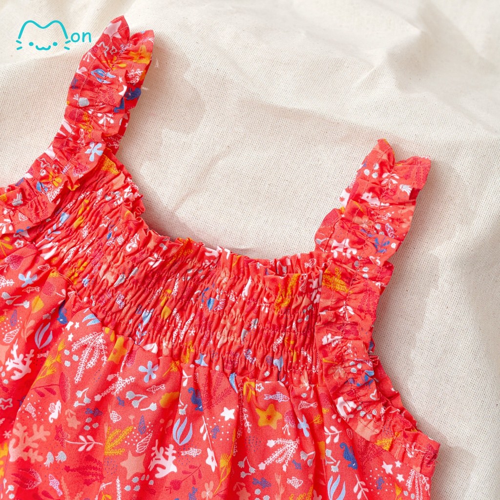 Áo hai dây bé gái, áo hè cho bé gái hoa nhí chất cotton màu sắc tươi sáng,cho bé gái 2-6 tuổi MonBabies A2DG23S07
