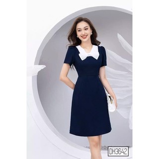Đầm công sở dự tiệc dạo phố dáng xoè nơ ngực thanh lịch trang nhã hài hoà nhẹ nhàng trẻ trung tinh tế sang trọng