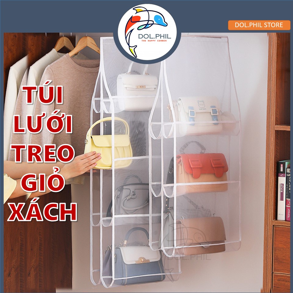 Túi Treo Túi Xách Dol.phil Store Túi Treo Giỏ Xách 6 Ngăn 3 Tầng Bằng Lưới Thẩm Mỹ Chắc Chắn Có Sẵn Móc Treo Tiện Dụng