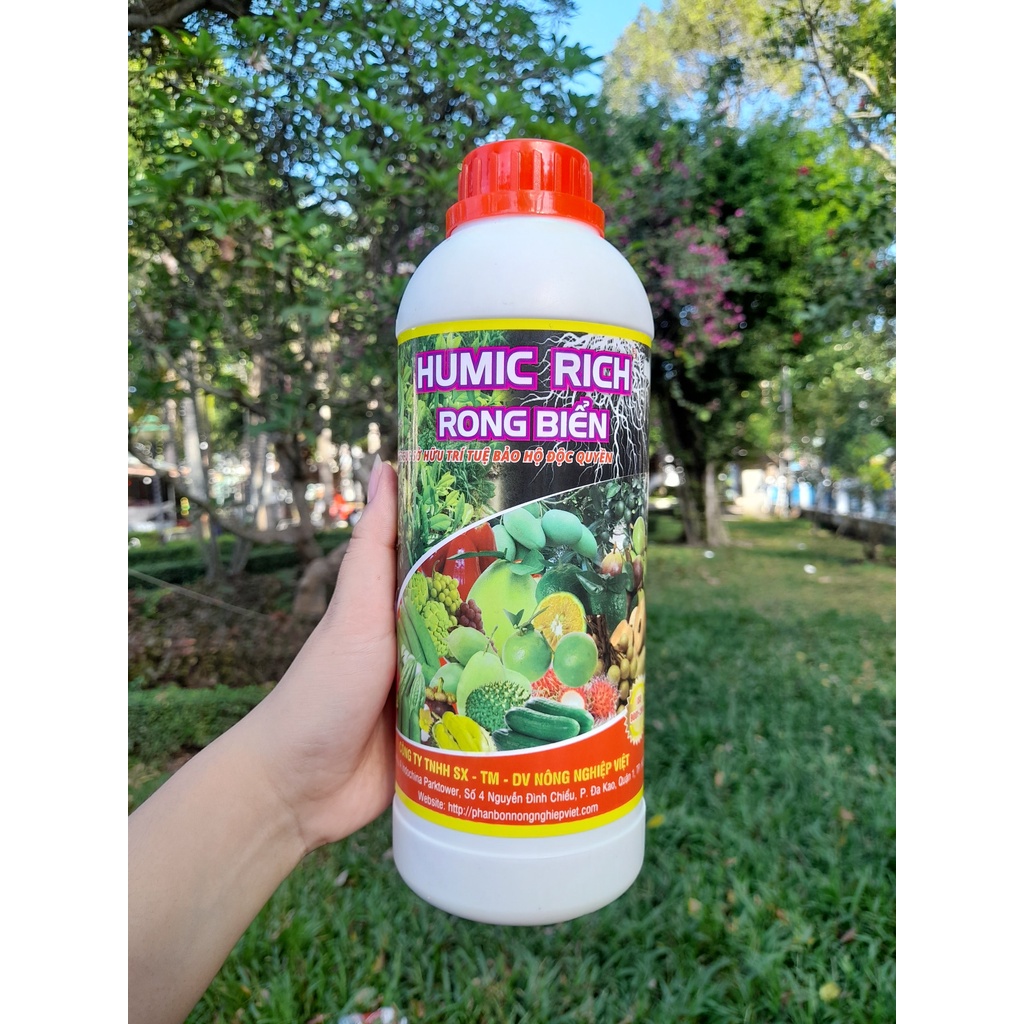 Phân Bón Humic Rong Biển Chai 1 Lít - Kích Rễ Mạnh, Xanh Lá, Mát Cây, Phục Hồi Thần Tốc Sau Thu Hoạch Và Bệnh Hại