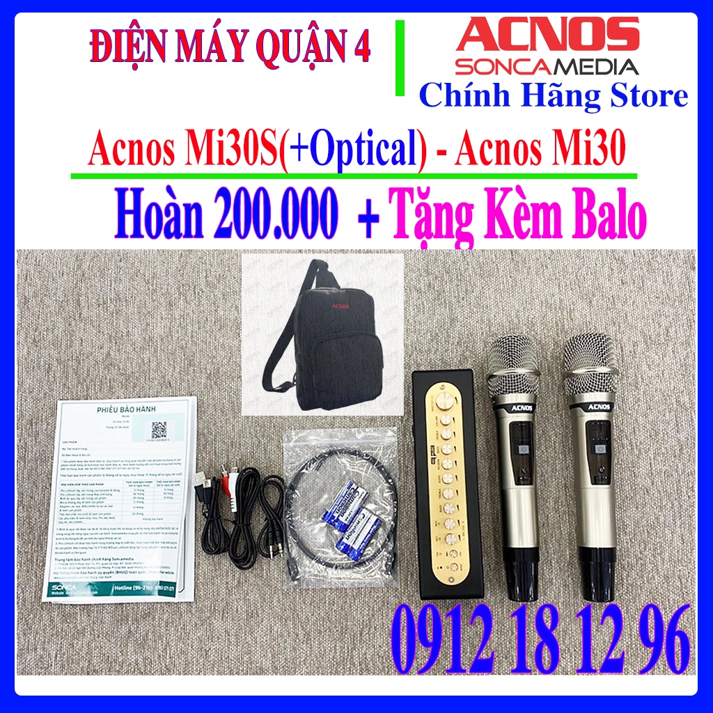 Vang số chỉnh cơ Acnos Mi30U / Acnos Mi30S / Acnos Mi30E / Acnos Mi30 - Kèm 2 micro UHF -  Túi balo mua kèm giá rẻ | BigBuy360 - bigbuy360.vn