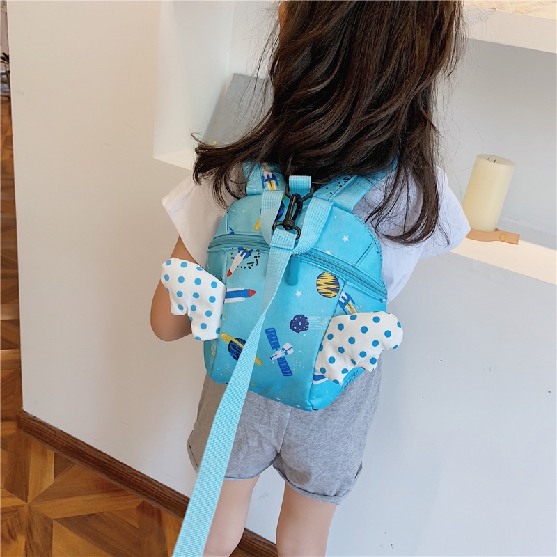 Bololo Ba Lô Đi Học Chống Thất Lạc Đính Đôi Cánh Dễ Thương Xinh Xắn Dành Cho Bé