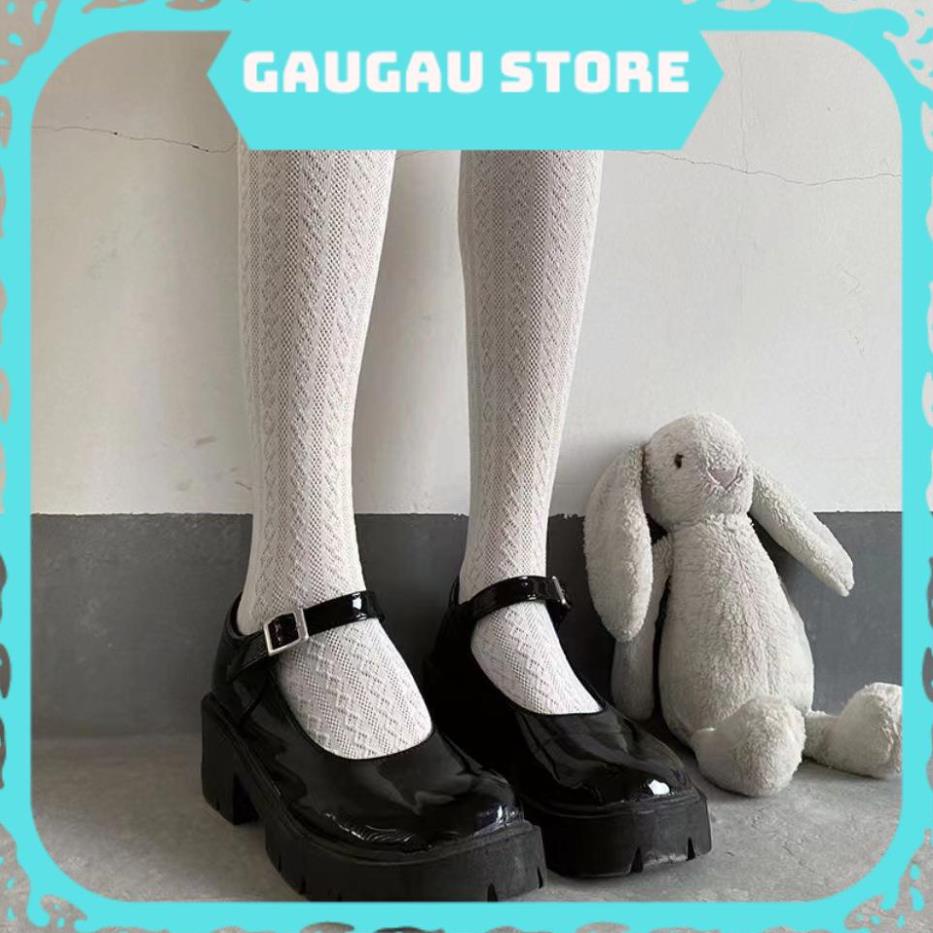 Tất Vớ Nữ Cổ Cao 2 Màu Đen Trắng Lolita  Phong Cách Hàn Quốc