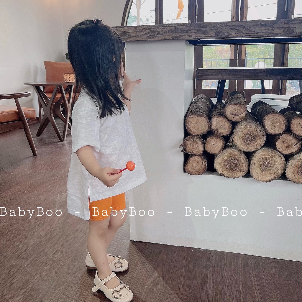 Áo Phông Bé Gái Bé Trai Dáng Thụng Form Rộng Xẻ Tà, Vải Cotton Thoáng Mát, Thấm Hút Mồ Hôi Tốt - BabyBoo - PiBo Store