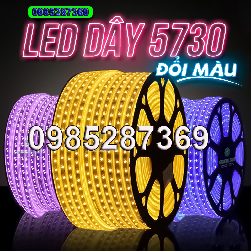 💥Giá Sỉ💥Đèn LED dây 5730 đổi màu 3 chế độ vàng-dương-tím trang trí hắt sáng đồ nội thất, hắt trần (chưa bao gồm nguồn nố