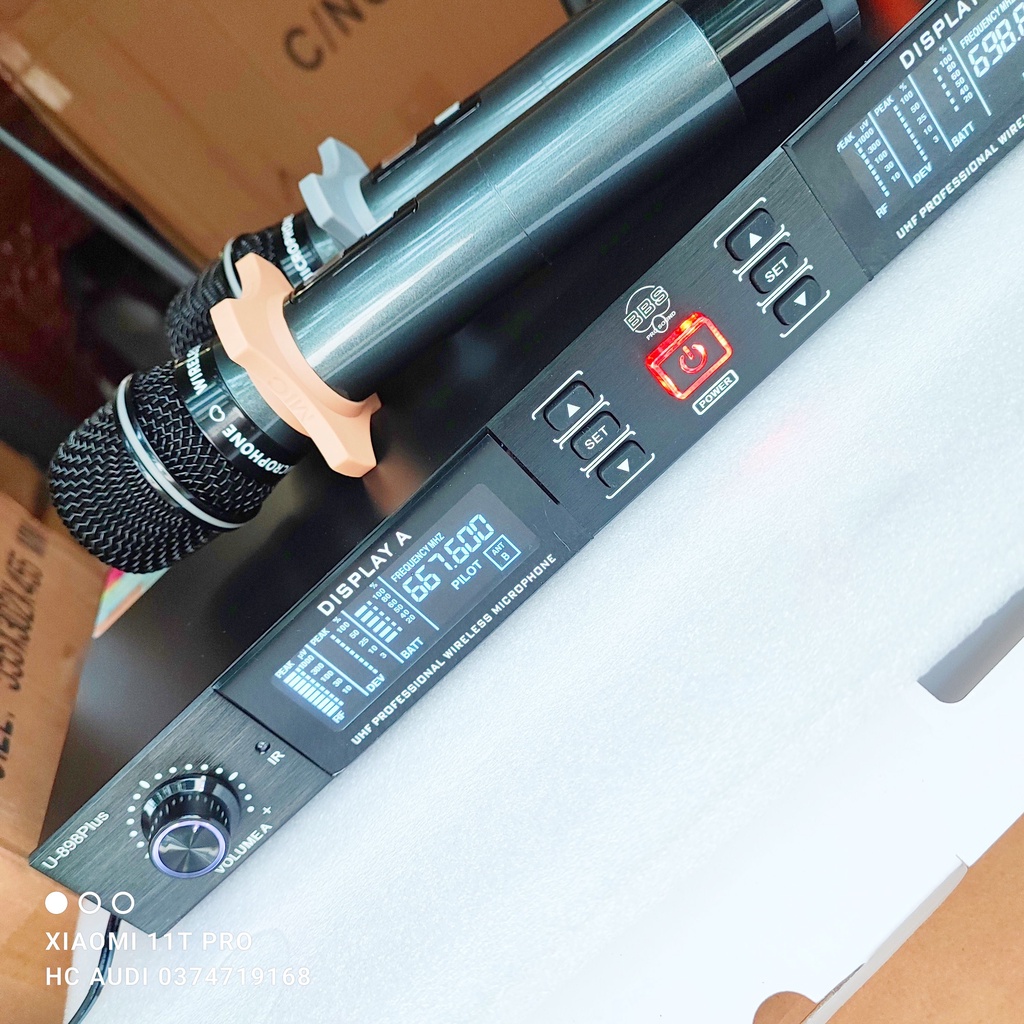 Mic không dây BBS u898 plus micro BBS u 898 plus loại một thông minh cao cấp tự ngắt gia tốc karraoke cực hay 2023