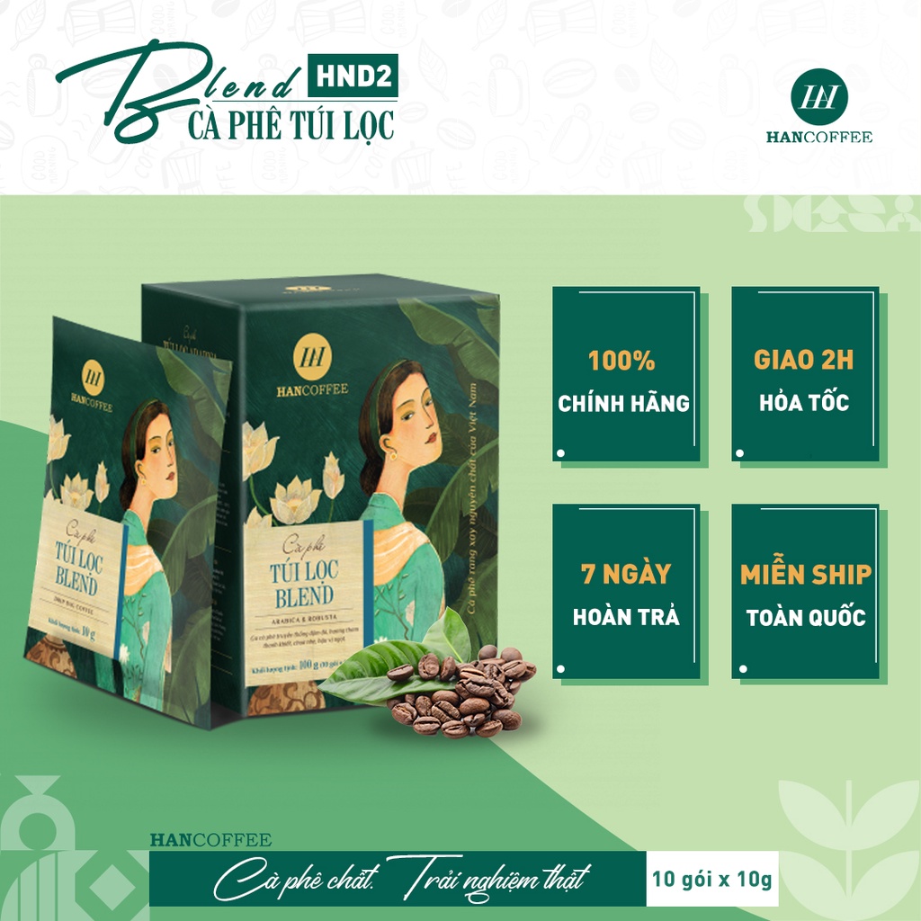 Cà Phê Túi Lọc HANCOFFEE BLEND Phin Giấy tiện lợi 10 gói/ hộp