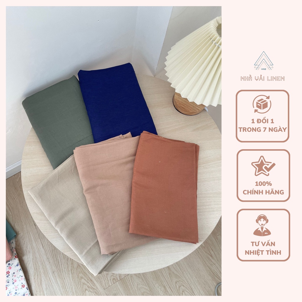 Vải Tưng Trơn Nhà Vải Linen Làm Từ Sợi Tự Nhiên Bề Mặt Mềm Mịn Thấm Hút Khô Nhanh Phù Hợp Cho Da Nhạy Cảm