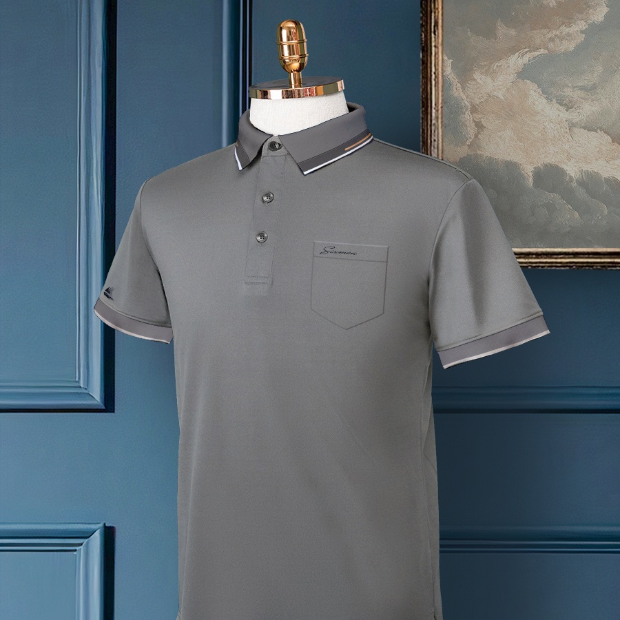 Áo Polo nam cao cấp Có TÚI (5 màu) cổ bẻ SIXMEN - vải cá sấu CVC cotton thoáng mát, sang trọng