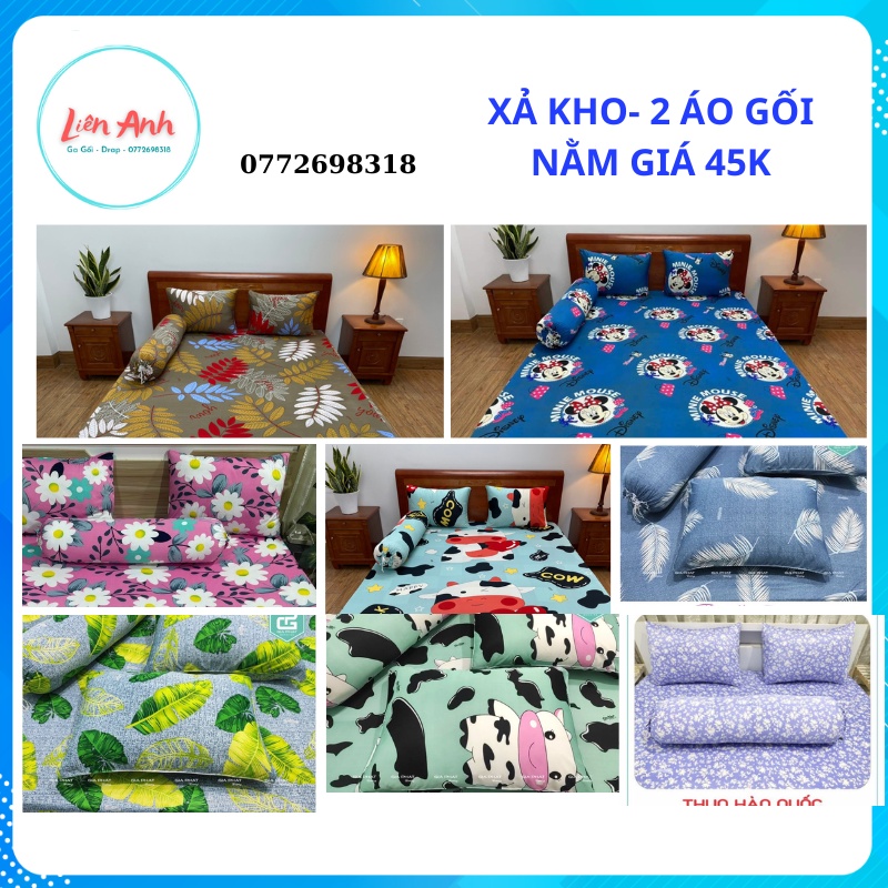 2 áo gối nằm 40x60 thun lạnh Hàn Quốc