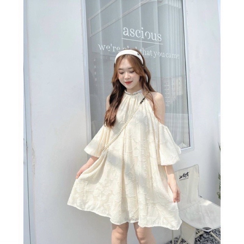 Đầm Yếm Ren Hoa Nổi âty Bồng Siêu Xinh Mã KH38