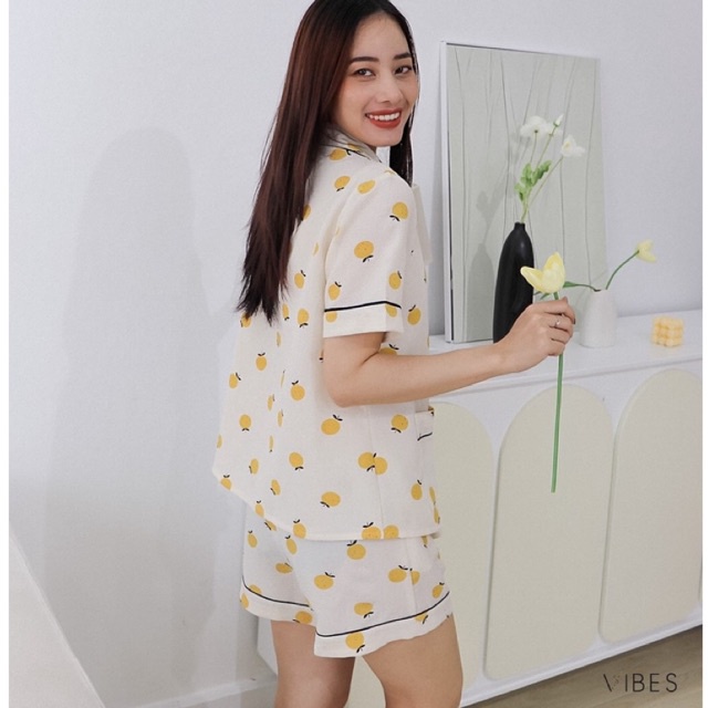 [OOS] VIBES Đồ bộ Pijama ngắn Orange Py Set