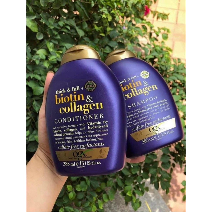 Cặp dầu gội - dầu xả Biotin collagen thick and full