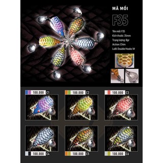 Mồi lure f35 mẫu mới - mồi câu lure chìm