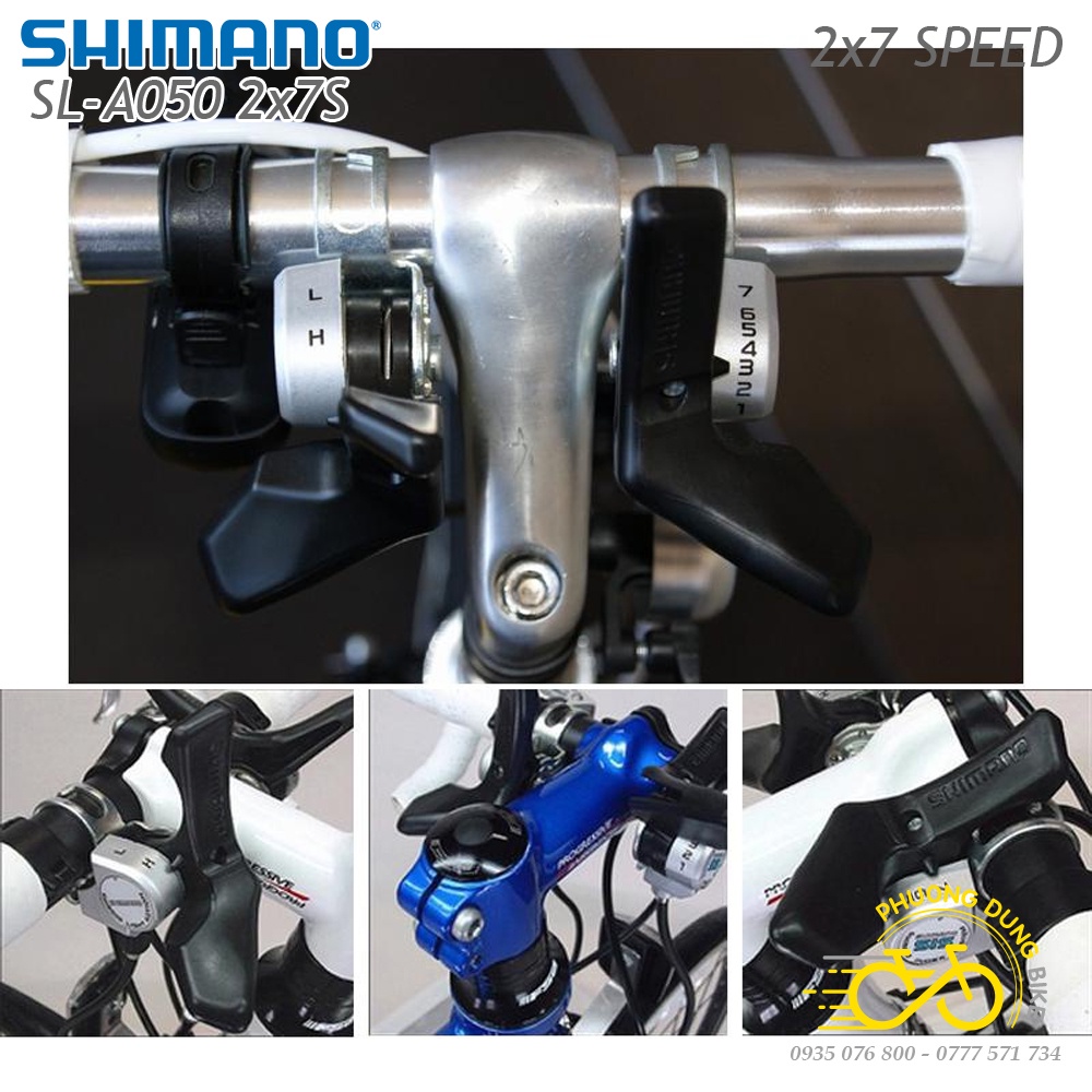 Tay đề gạt xe đạp SHIMANO SL A050 2x7 Speed - Chính hãng