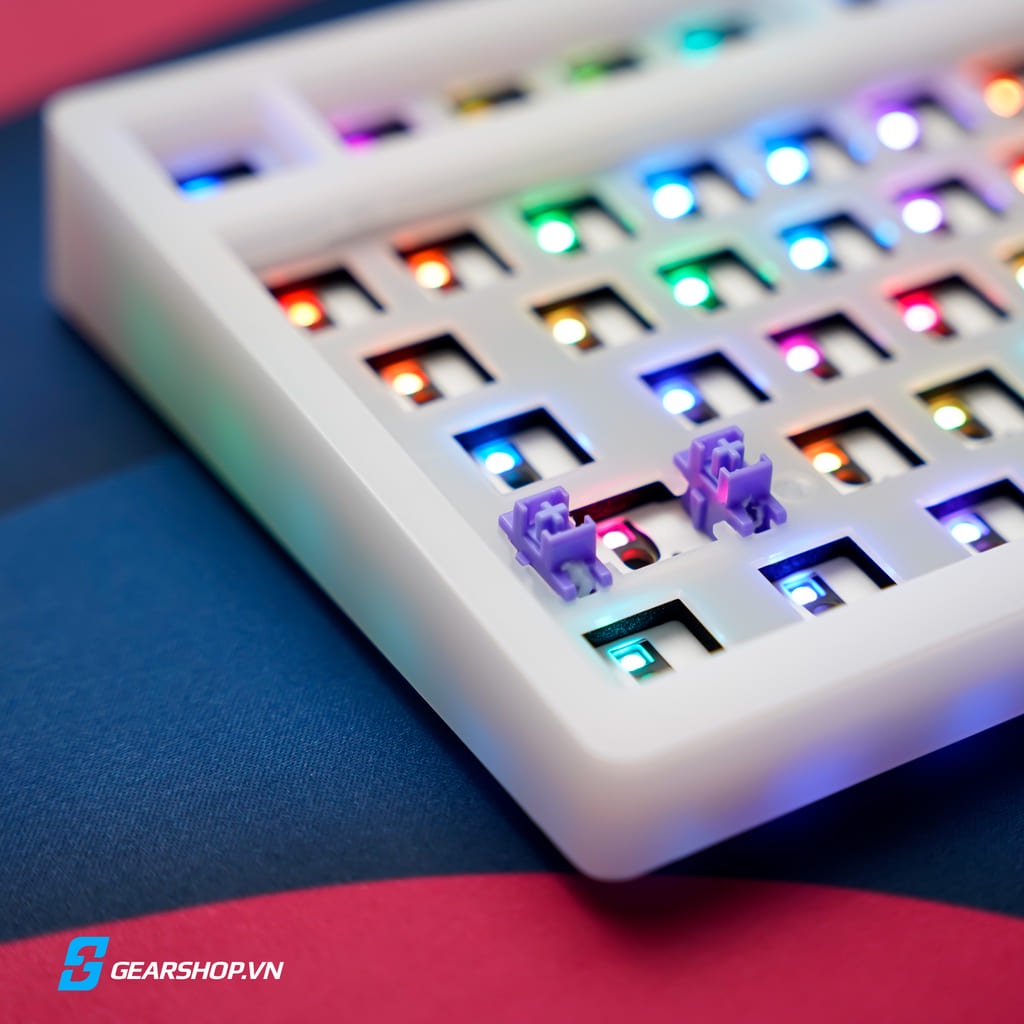 Kit Akko PC75B White | Hotswap - RGB - Led viền
