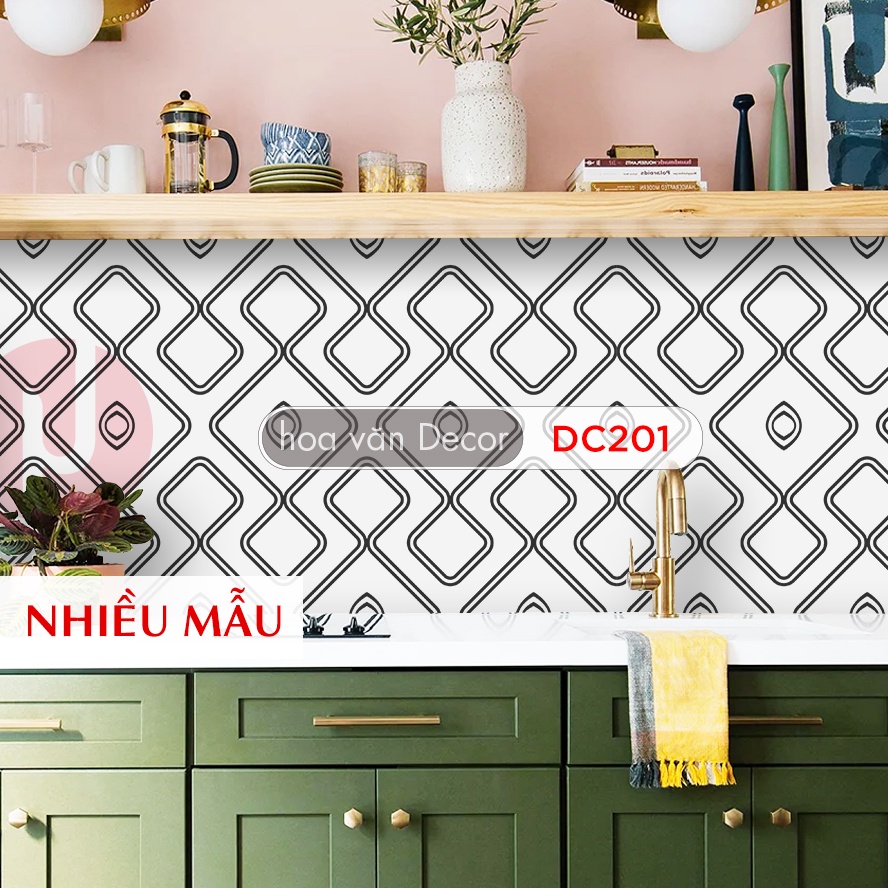 Decal dán bếp dán tường không thấm nước, màu DCBlack
