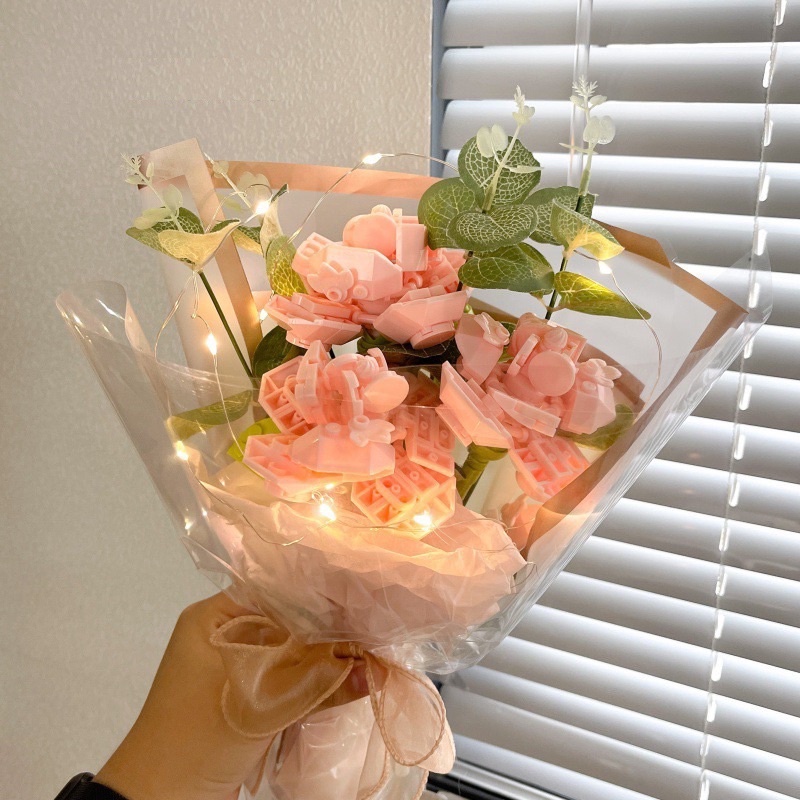 Bó hoa lego láp ráp đơn giản