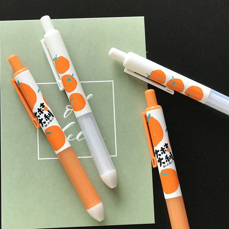 Bút Gel MG H3806 Ngòi 0.5mm Mực Đen Hoạ Tiết Quả Cam Xinh Xắn