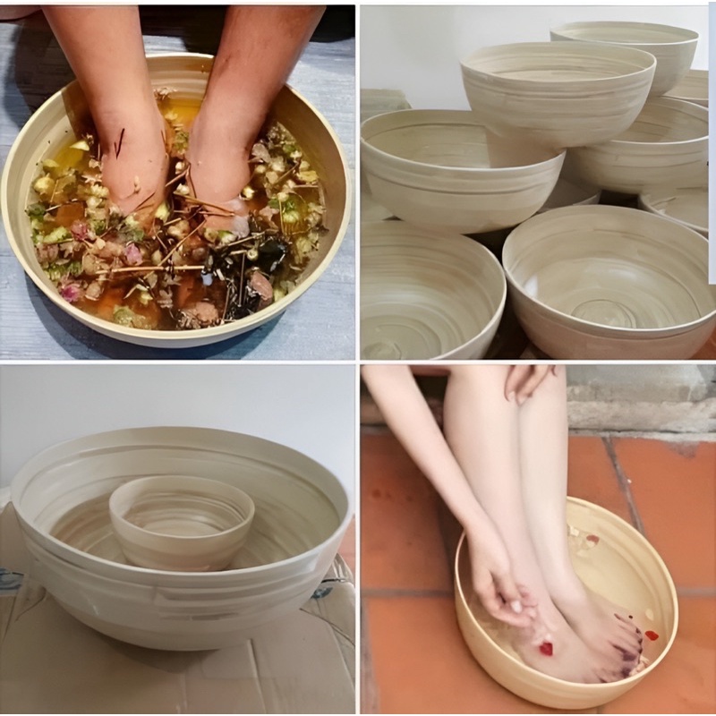 CHẬU GỖ TRE DÙNG GỘI DƯỠNG SINH SALON TÓC NAIL MASSAGE CHÂN THƯ GIÃN