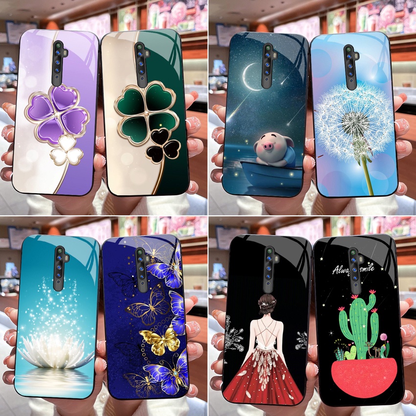 Ốp Oppo Reno, Reno 2, Reno 2F, Reno 10x Zoom Mặt kính cường lực sáng bóng, cao cấp, Chất lượng