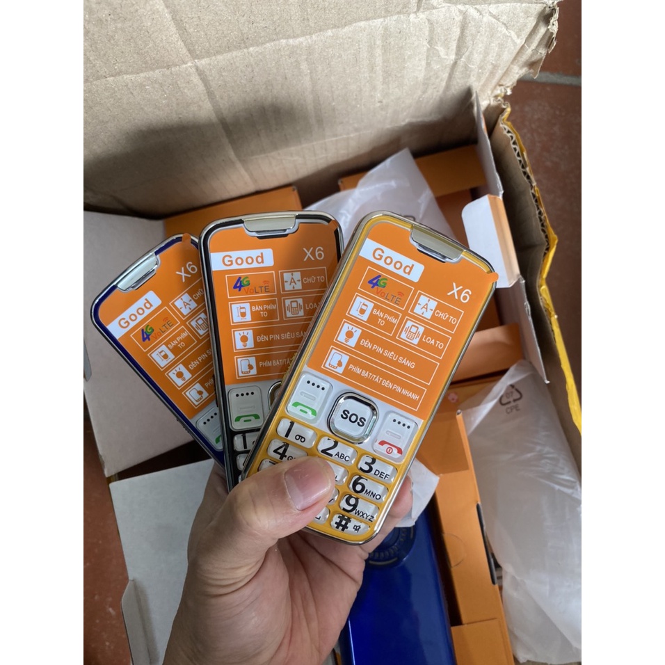 Điện Thoại Dành Cho Người Gìa X6 Bản 4G, Loa To, Bàn Phím To, Pin Trâu Pin 3800mAh Dùng Cả Tuần Máy Mới Fullbox
