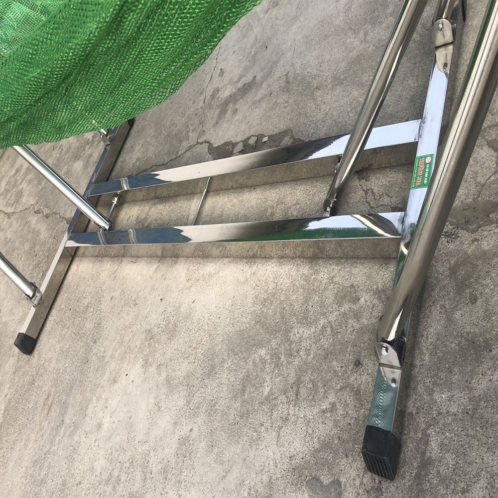Võng Xếp Thuyền Khung Vuông  Inox 304 Phi 40 Không Rỉ Sáng Bóng -