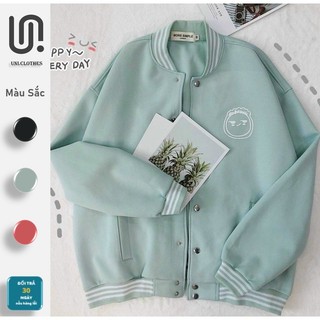 Áo khoác nỉ nữ, nam basic unisex nỉ from rộng màu xanh ngọc, áo khoác nỉ bomber unisex